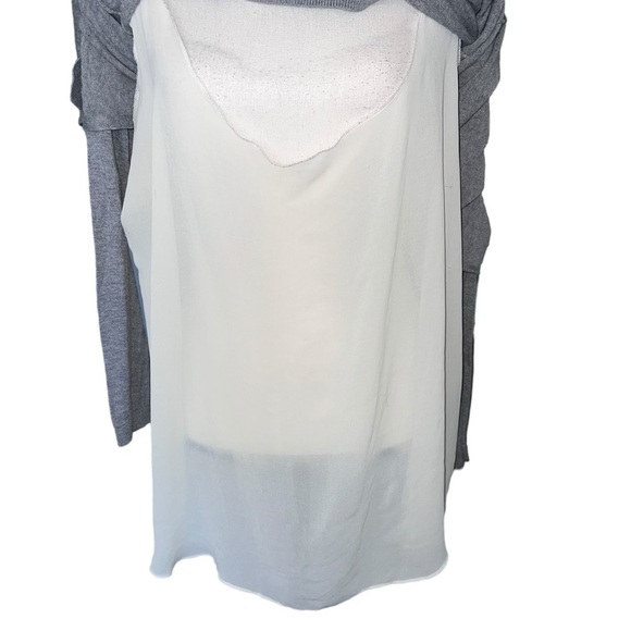 Torrid Grey Sweater with Long Cream Under Tank Lightweight Knit Fall Blouse - Picture 5 of 11